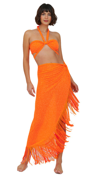 FRINGED SARONG SKIRT