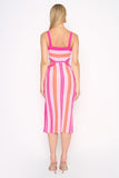 Sleeveless Cutout Stripe Dress