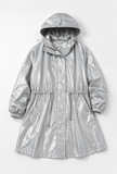 ROWEN SILVER METALLIC LONG WINDBREAKER