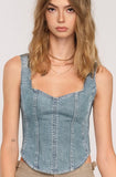 ROMI DENIM BUSTIER TOP