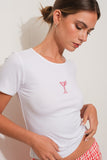 MARTINI EMBROIDERED TEE *LAST ONE - Sz S*