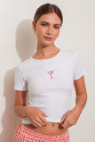 MARTINI EMBROIDERED TEE *LAST ONE - Sz S*
