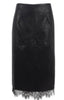 GREG FAUX LEATHER LACE TRIM SKIRT