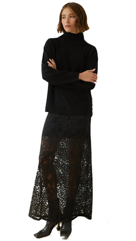 STUDDED PEARL HIGH RISE WIDE LEG JEAN