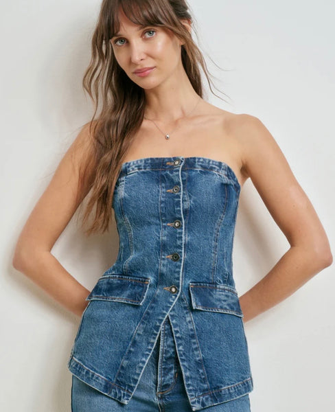 THE PHOEBE DENIM BUSTIER