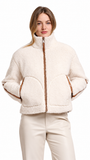 JAYDEE FLEECE JACKET w/ PLEATHER TRIM