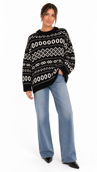 PHOEBE BLACK DIAMOND PULLOVER SWEATER