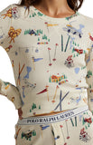 POLO HENLEY & JOGGER SET - TRAVEL SKI PRNT