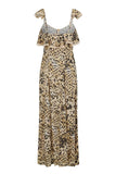 SNOW LEOPARD STRAPY GOWN