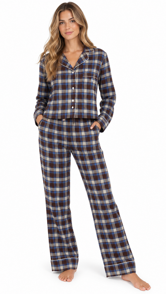 POLO RALPH LAUREN WINTER PLAID PJ SET W/PIPING
