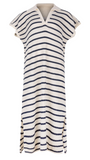 ERIN KNIT DRESS - ECRU/NAVY