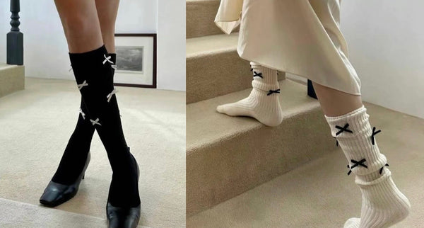 SLOUCH BOW SOCKS - 2 Pack