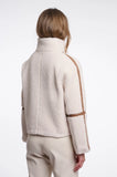 JAYDEE FLEECE JACKET w/ PLEATHER TRIM