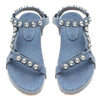 MYSTIQUE BOISE DENIM EMBELLISHED VELCRO SANDALS
