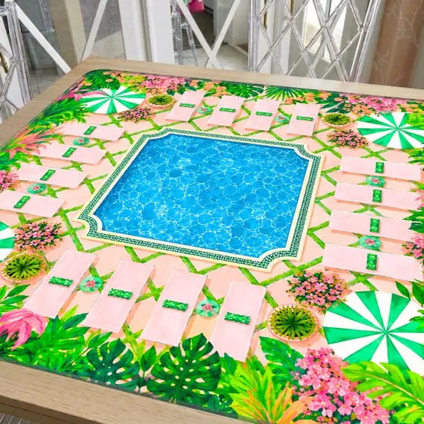 Mahjong Mat in Palm Beach Pool Print