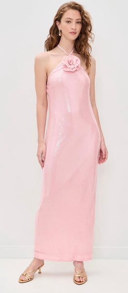 ROSE HALTER SEQUIN MAXI DRESS