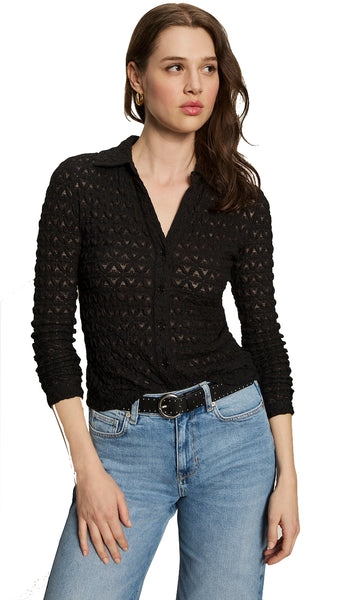 DREAMGIRL LACE BUTTON UP