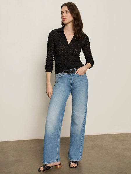 DREAMGIRL LACE BUTTON UP