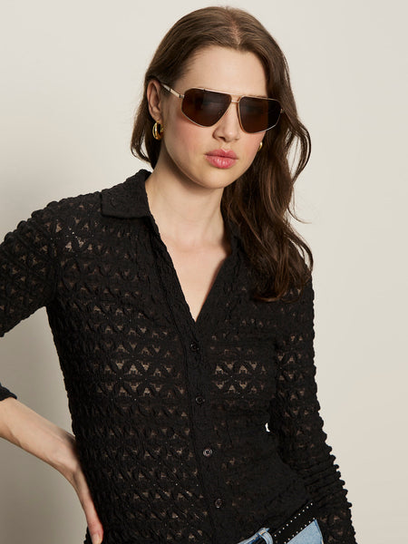 DREAMGIRL LACE BUTTON UP