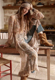 Damask Button Through Gown