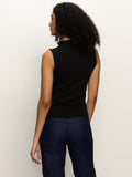 SLEEVELESS ZIP MOCK TOP