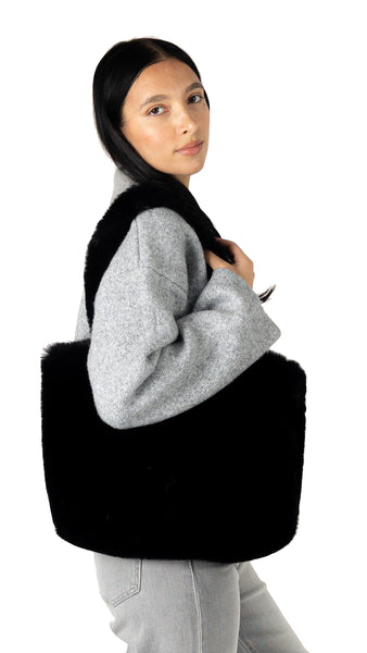 FAUX FUR TOTE BAG
