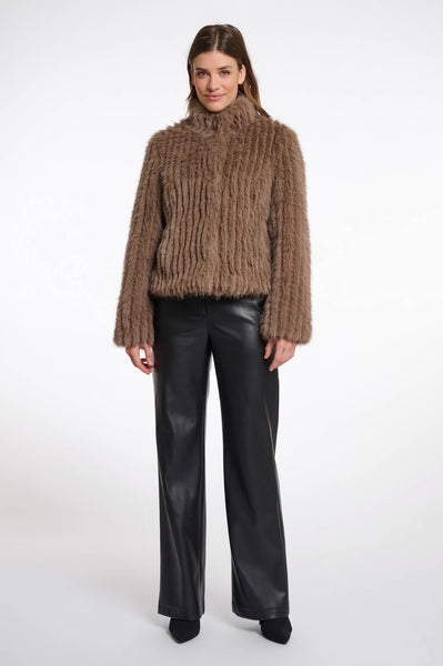 FAITH FAUX FUR JACKET - TOFFEE