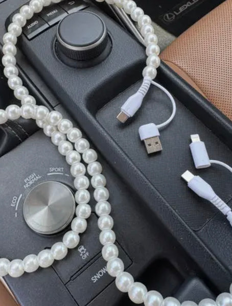 UNIVERSAL PHONE CORD CHARGER - PEARL