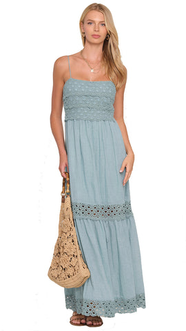 heartloom crochet dress Heartloom Dress Womens Large Bisque Pink Mesh Crochet Boho Lined Sleeveless New