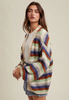 MULTI-STRIPED CARDIGAN SWEATER
