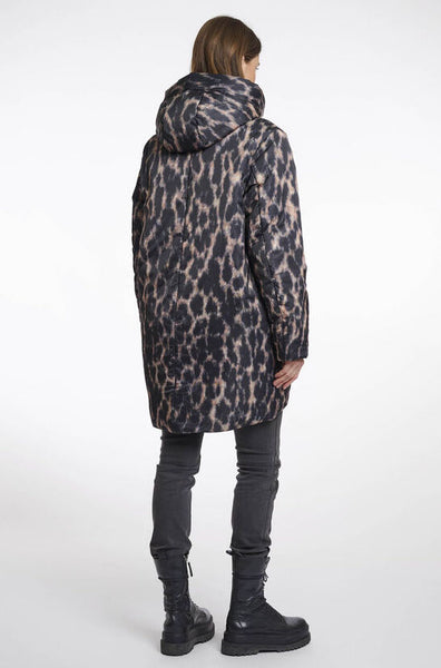LUNE PADDED JACKET W/ HOOD - LEOPARD