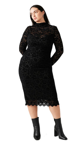 CUTWORK SLEEVE BABYDOLL DRESS