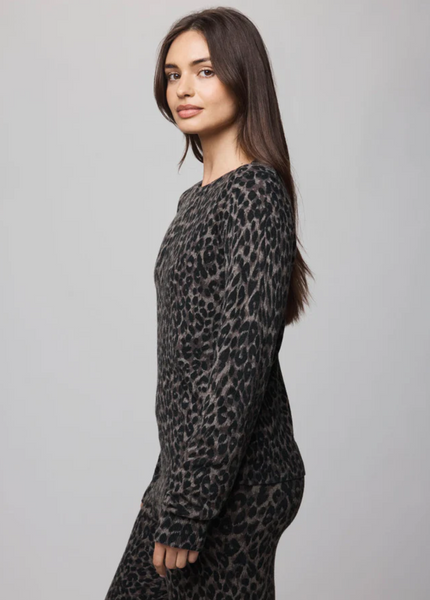 LEOPARD LOUNGE CREWNECK/PANT SWEATER SET