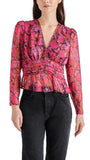 AZURA METALLIC FUCHSIA PRINTED BLOUSE