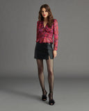 AZURA METALLIC FUCHSIA PRINTED BLOUSE