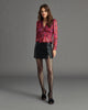 AZURA METALLIC FUCHSIA PRINTED BLOUSE