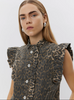 FARAHSW RUFFLE VEST - LIGHT BROWN LEOPARD