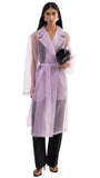 TALISE LILAC SHEER ORGANZA TRENCH COAT