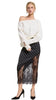 Polka Dot Lace Contrast Midi Skirt