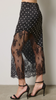 Polka Dot Lace Contrast Midi Skirt