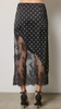 Polka Dot Lace Contrast Midi Skirt