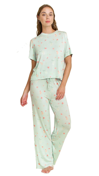 Tee Pant Set in Mint Mojito Bliss