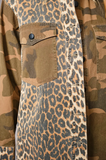 MIXED MEDIA CAMO LEOPARD JACKET