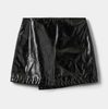 INDIASW GLOSSY BLACK WRAP EFFECT SKIRT