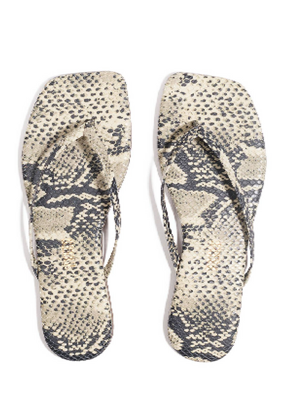 TKEES LILY SQUARE TOE EXOTICS- SANDSNAKE