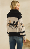 HORSE PRINT SWEATER CARDIGAN