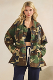 Camo Sequins Contrast Jacket
