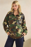 Camo Sequins Contrast Jacket