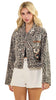 Leopard Sequins Contrast Jacket