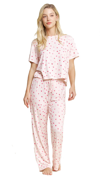 Tee Pant Set in Marzipan Hearts